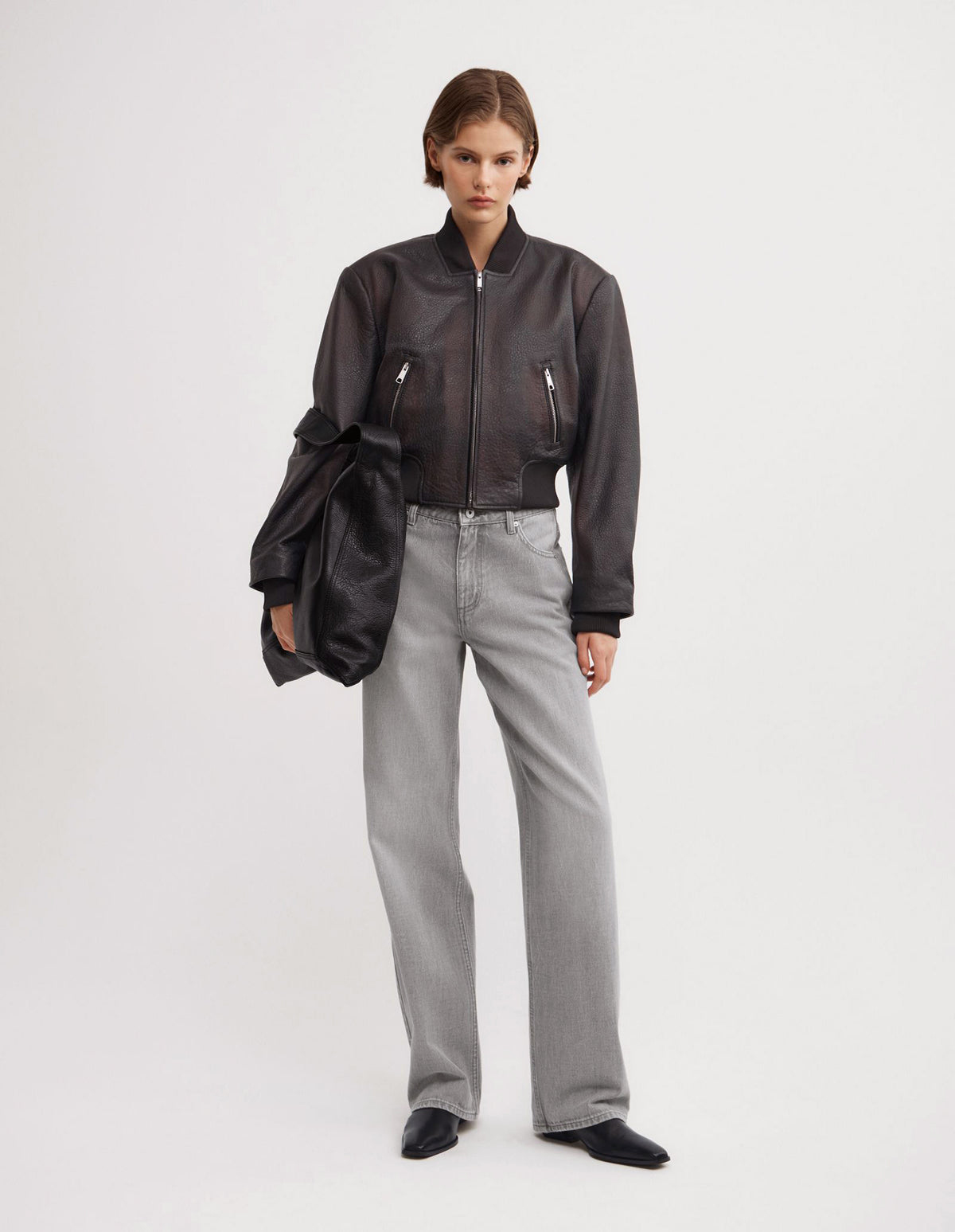 Mid Rise Straight Jeans