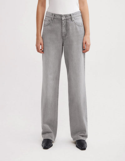 Mid Rise Straight Jeans