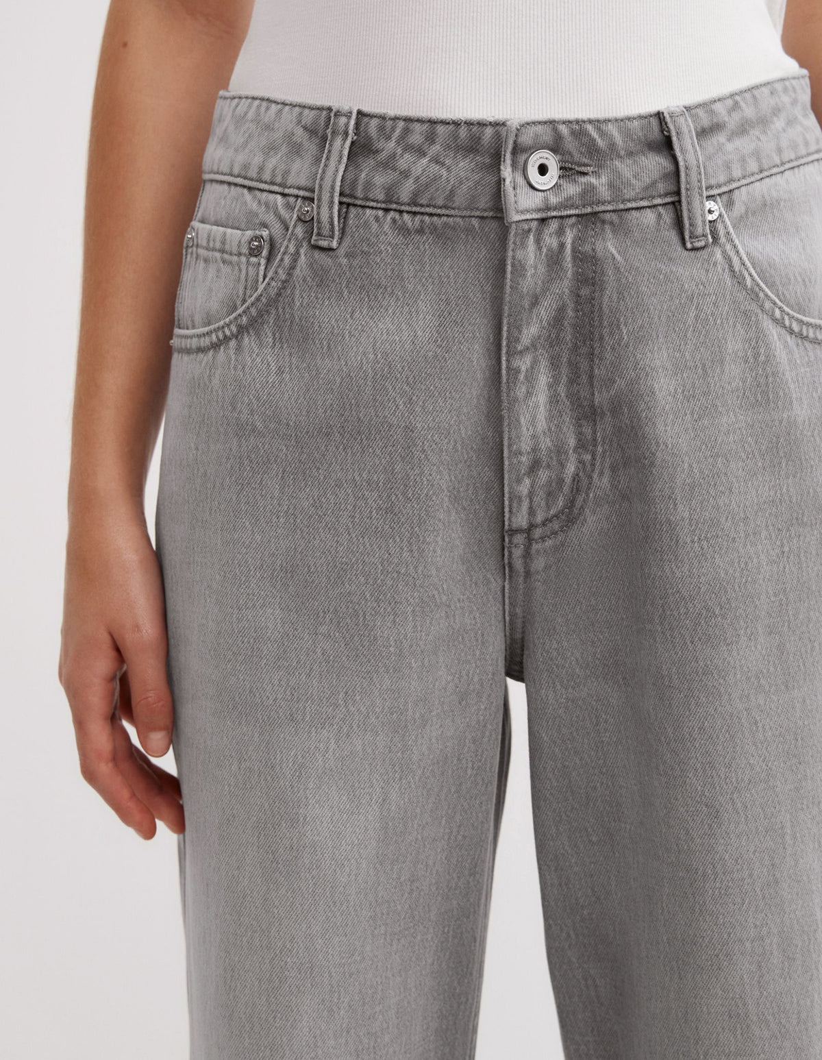 Mid Rise Straight Jeans