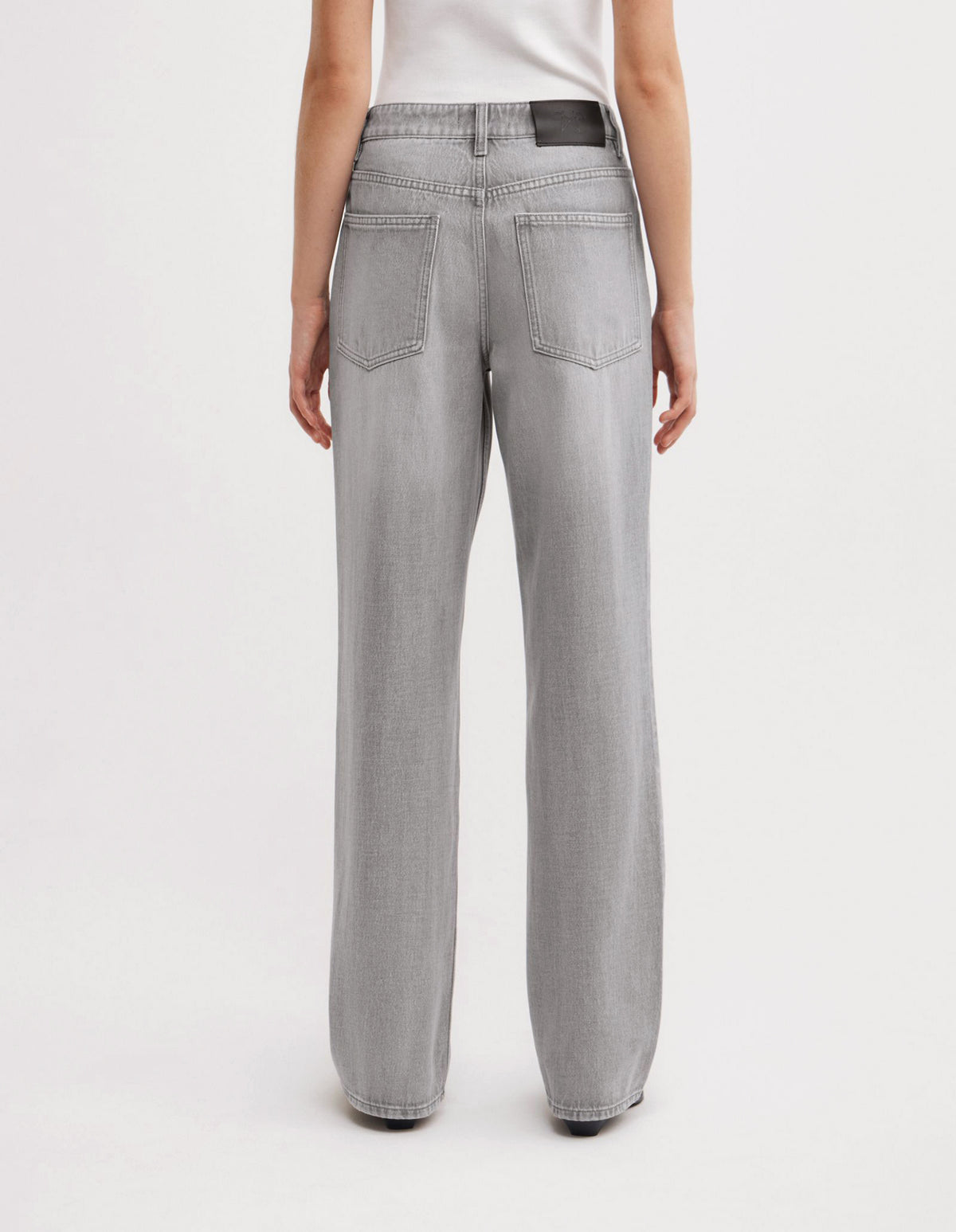 Mid Rise Straight Jeans