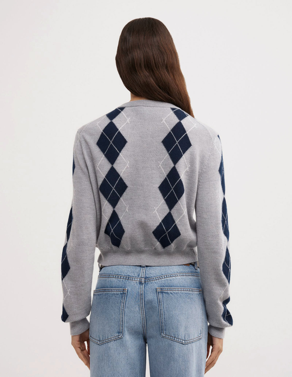 Argyle Cropped Cardigan