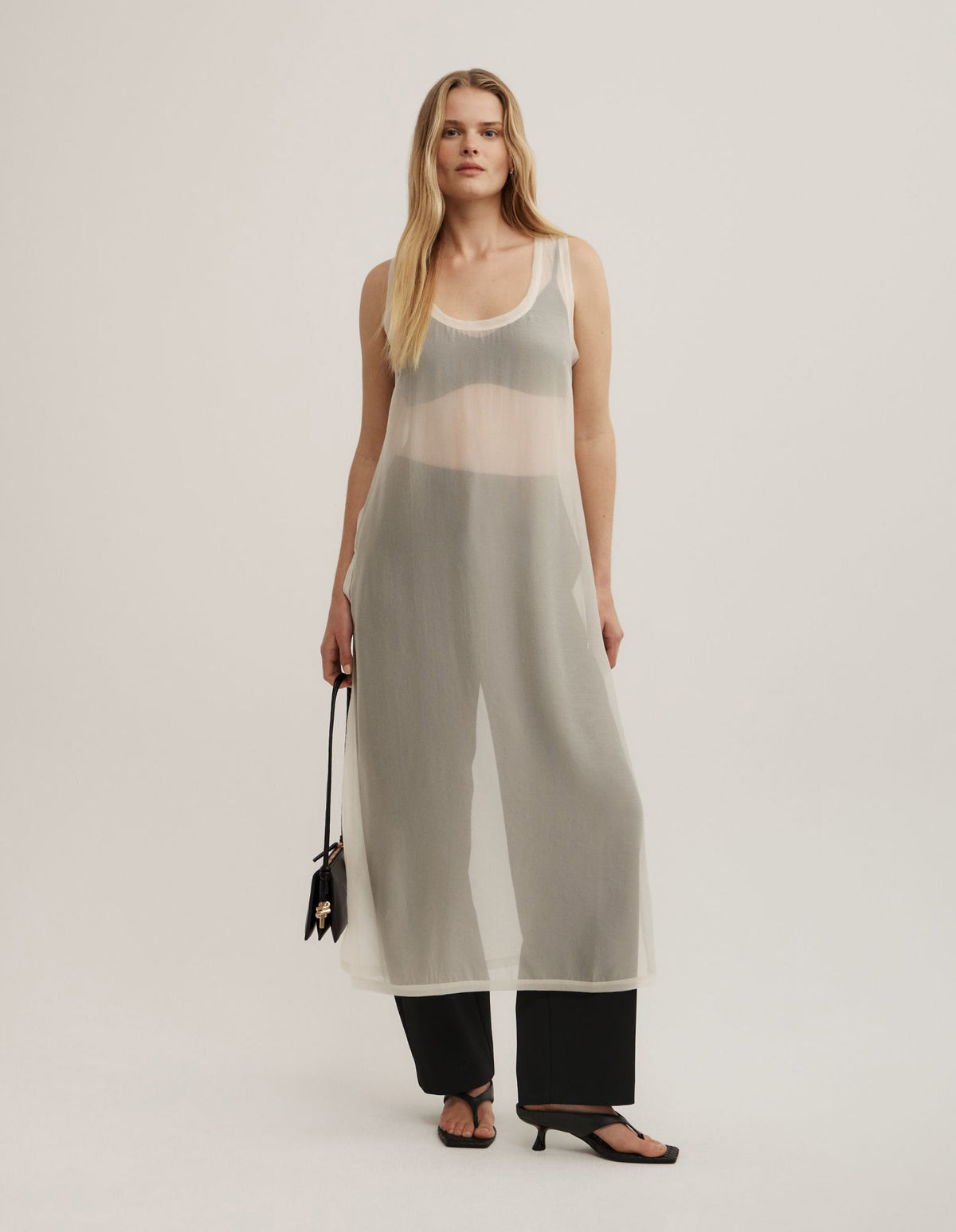 Sheer Crew Neck Tunic