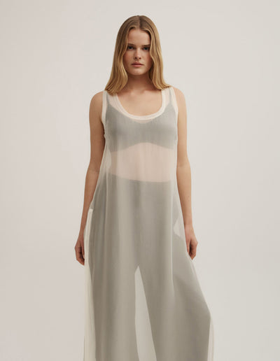 Sheer Crew Neck Tunic