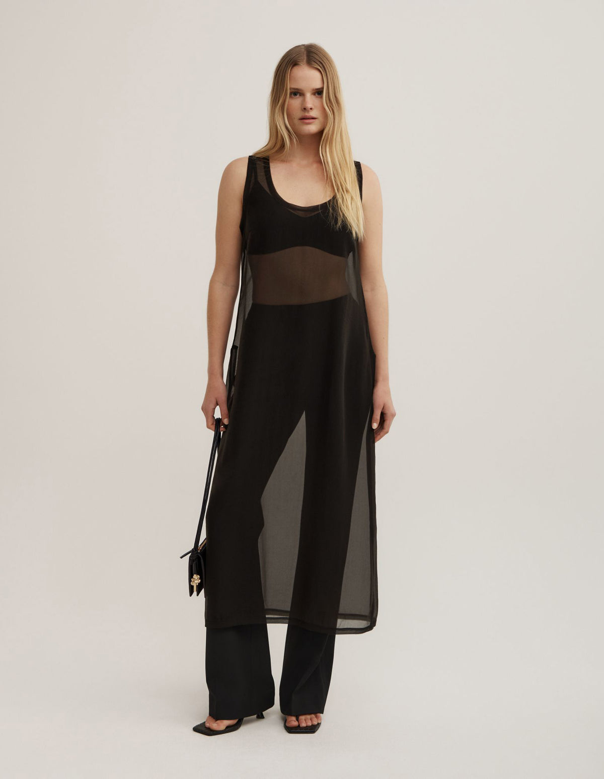 Sheer Crew Neck Tunic
