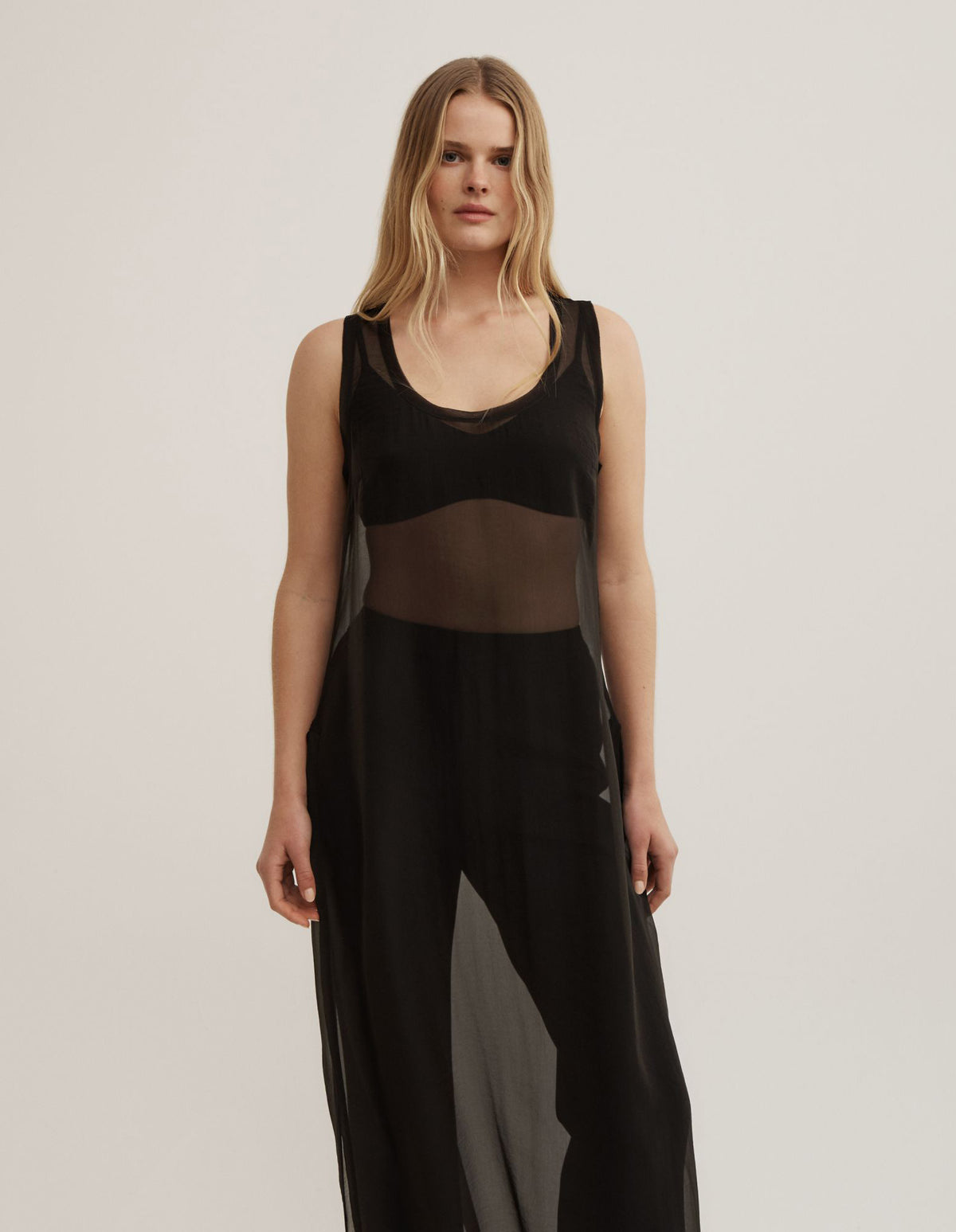 Sheer Crew Neck Tunic
