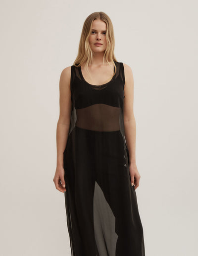 Sheer Crew Neck Tunic