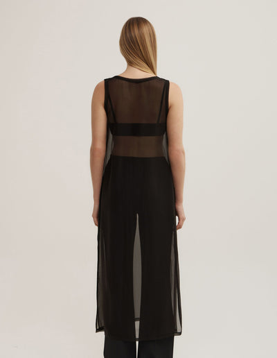 Sheer Crew Neck Tunic