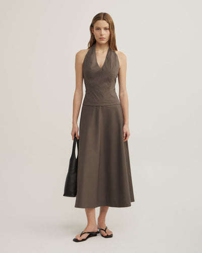 Halter Panel Midi Dress