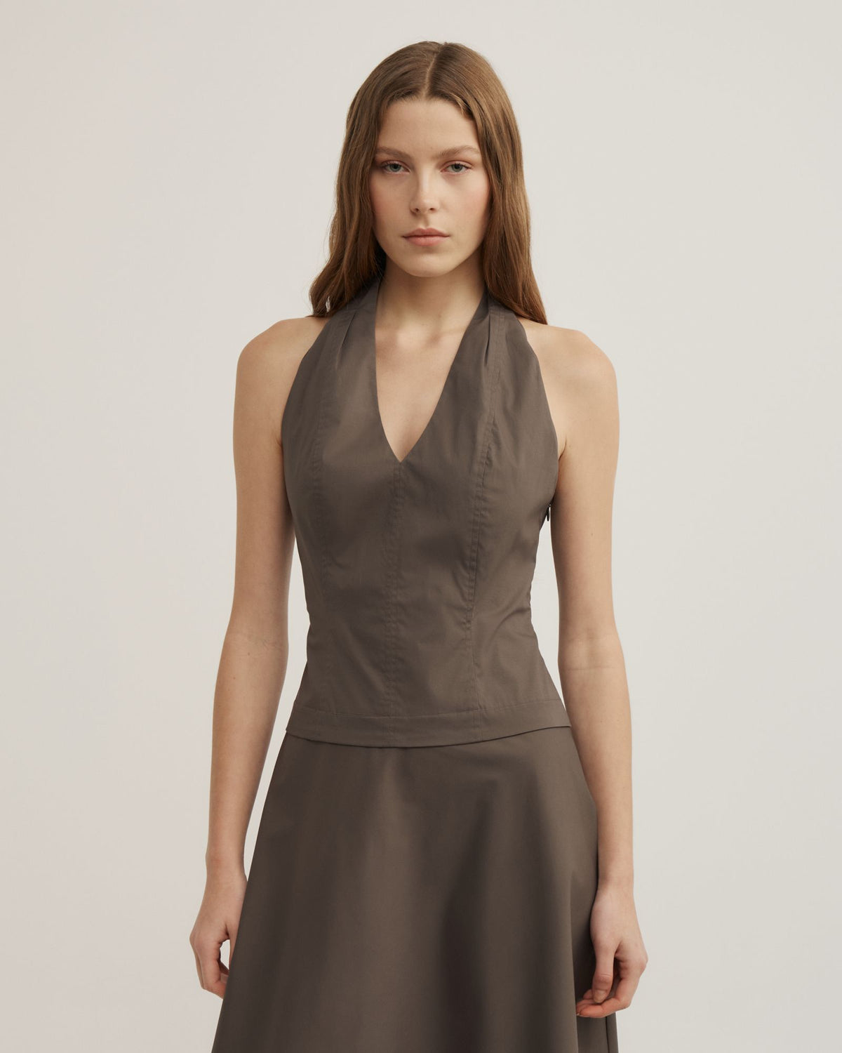 Halter Panel Midi Dress