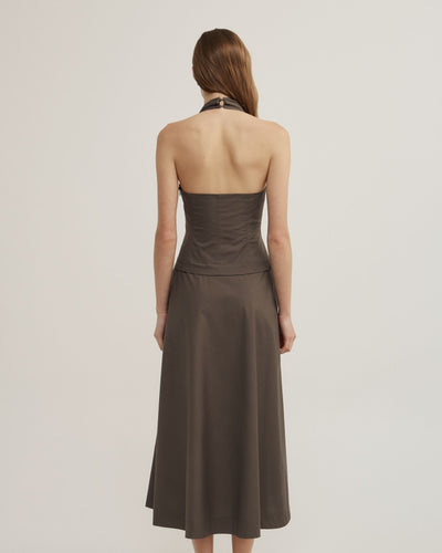 Halter Panel Midi Dress