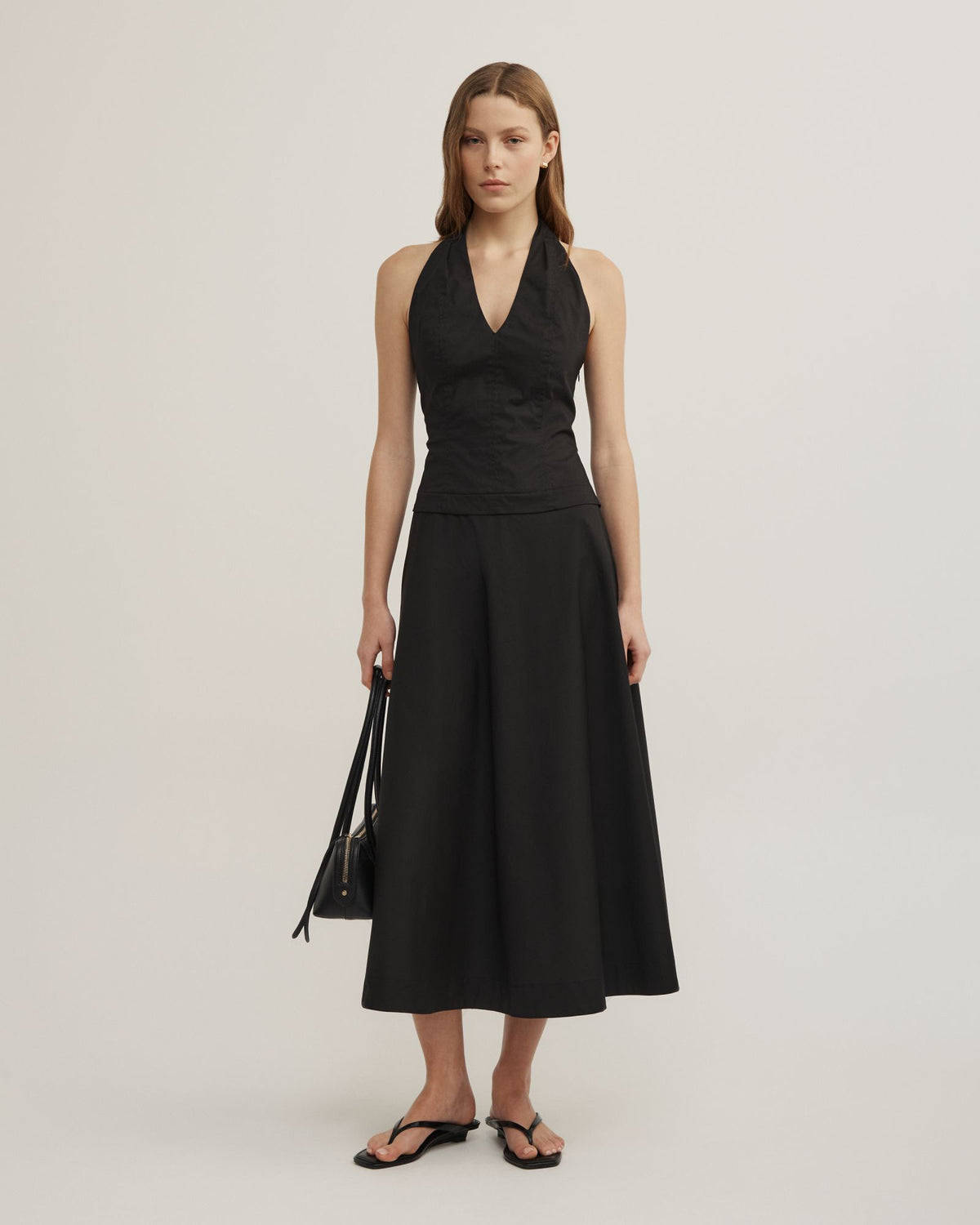 Halter Panel Midi Dress