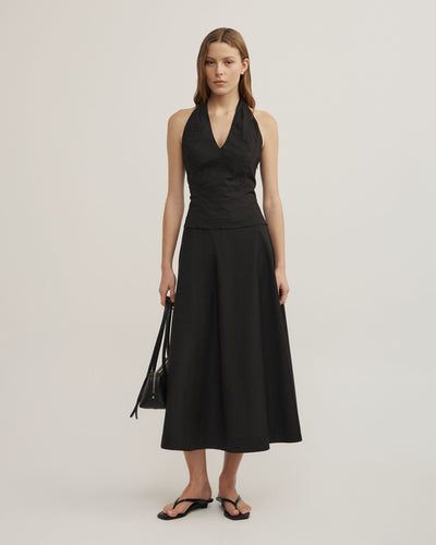 Halter Panel Midi Dress