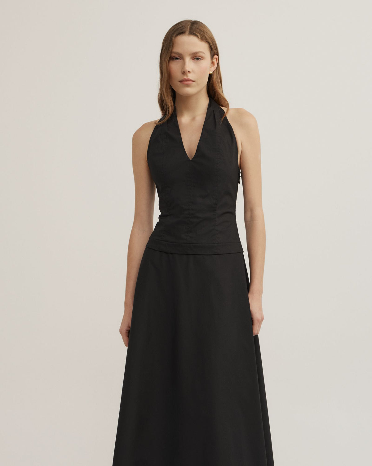 Halter Panel Midi Dress