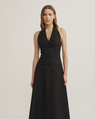 Halter Panel Midi Dress