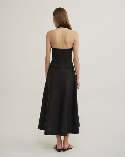 Halter Panel Midi Dress