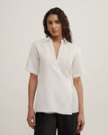 Wrap Linen Short Sleeve Shirt