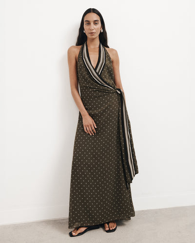 Wrap Halter Maxi Dress