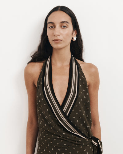 Wrap Halter Maxi Dress