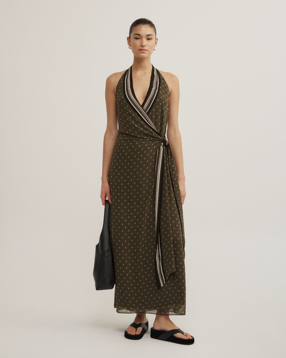 Wrap Halter Maxi Dress