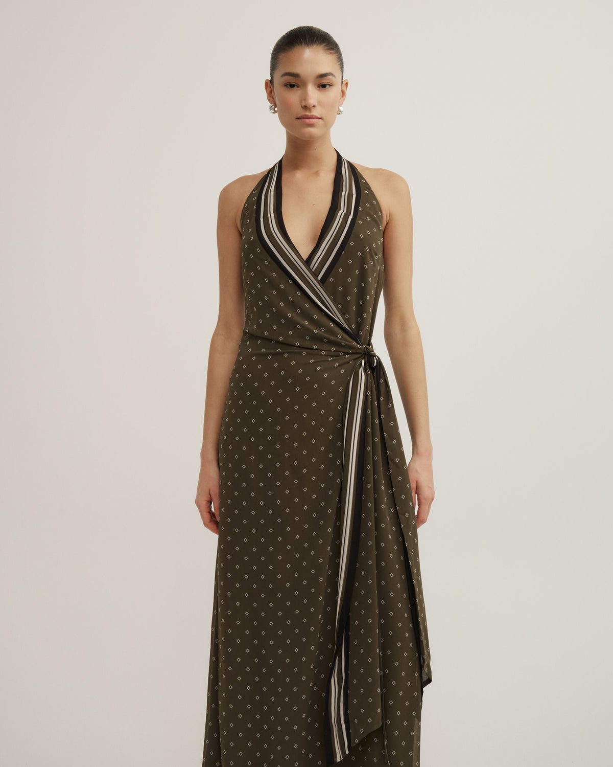 Wrap Halter Maxi Dress