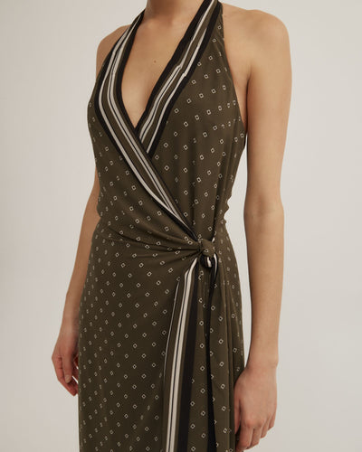 Wrap Halter Maxi Dress