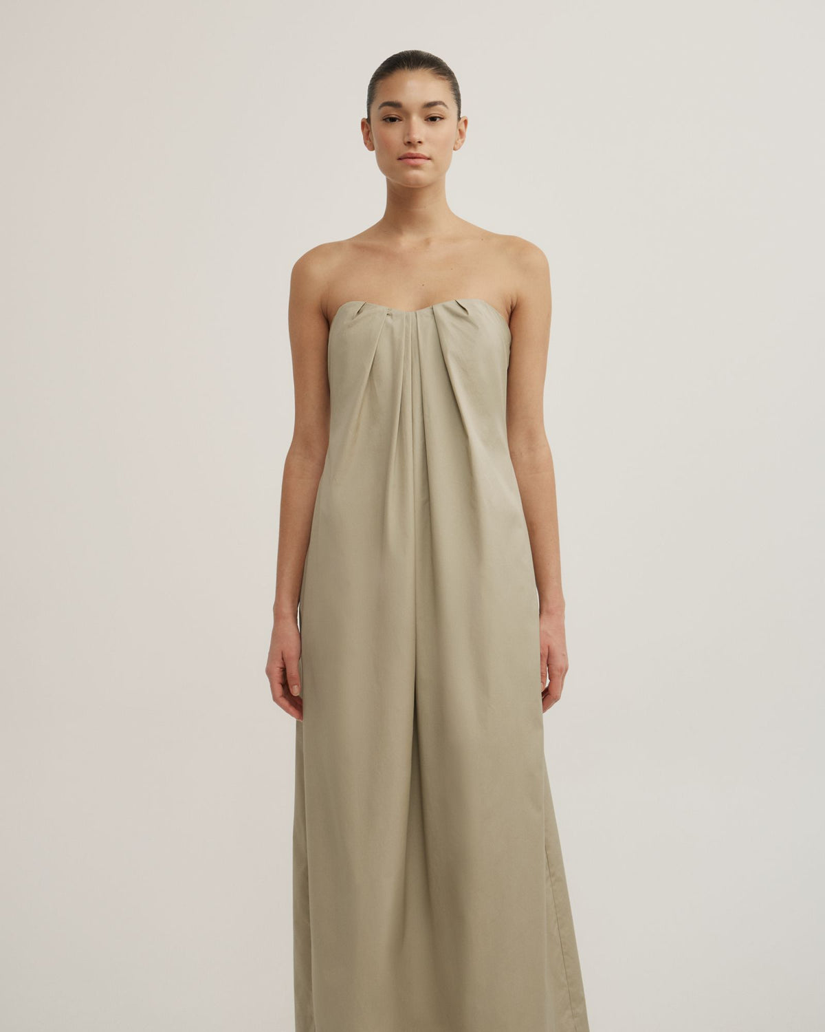 Gathered Bandeau Midi Dress