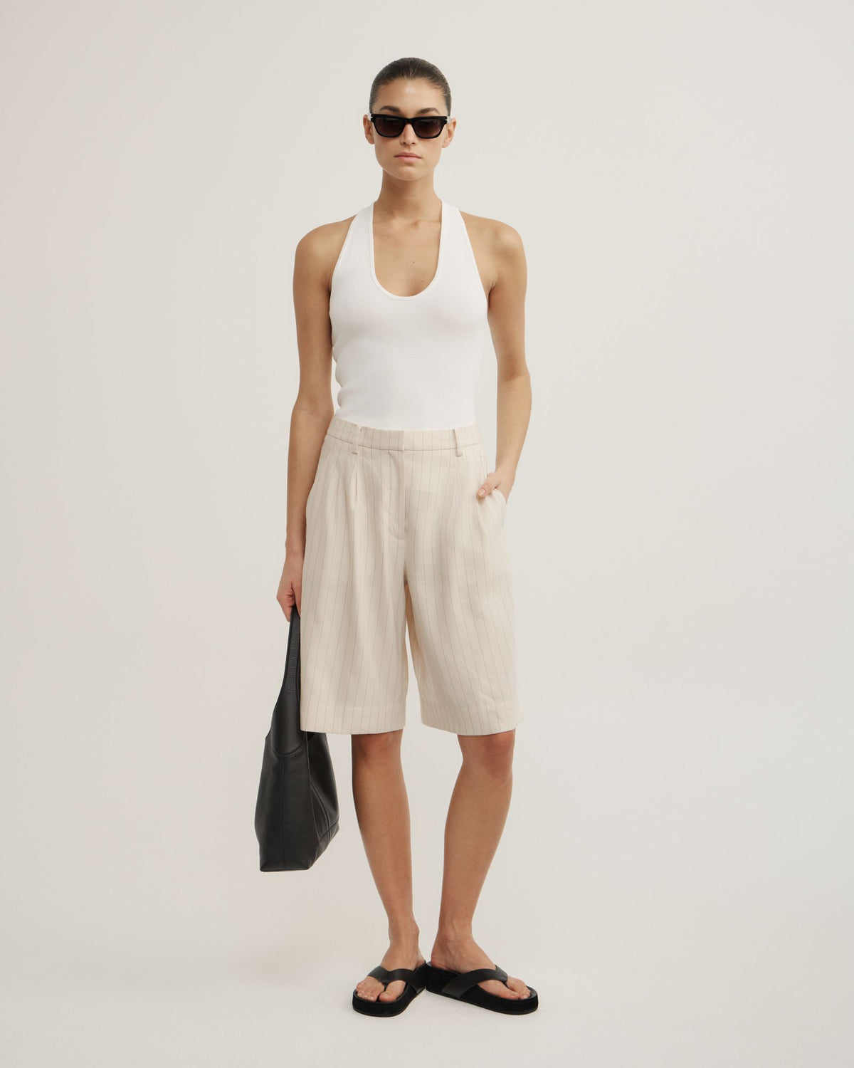 Pinstripe Bermuda Shorts