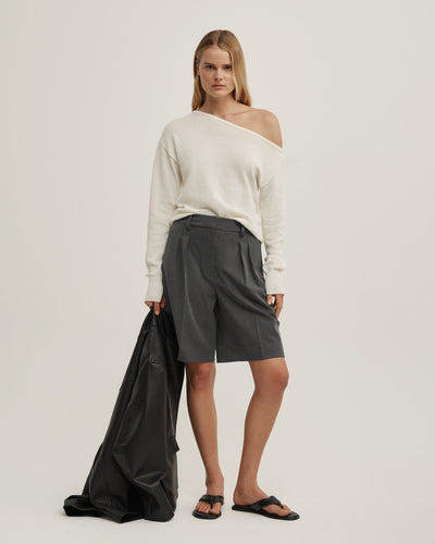 Asymmetric Long-Sleeve Knit