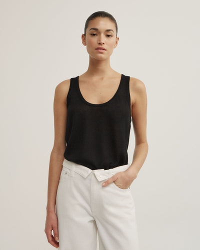 Linen Scoop Knit Tank