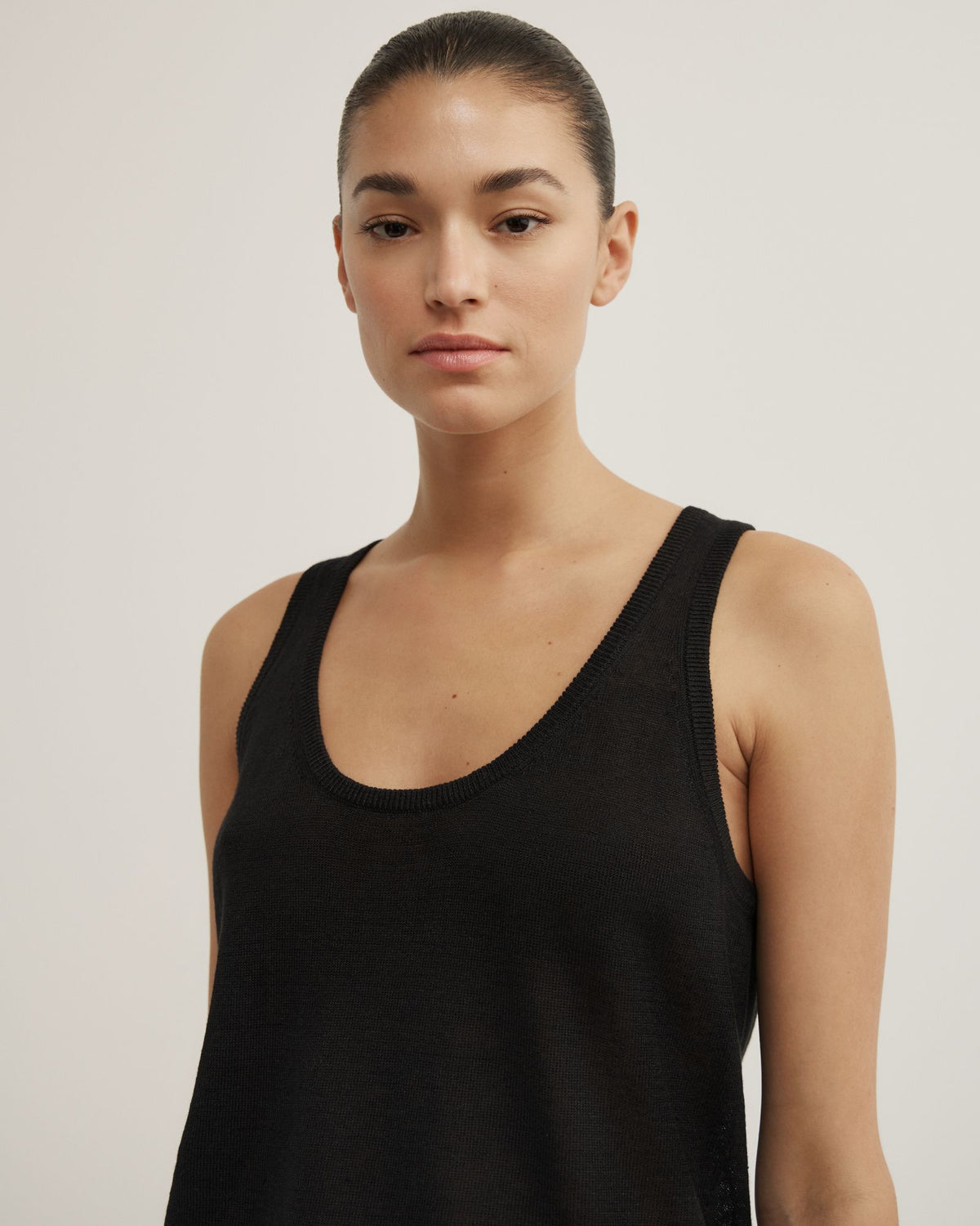 Linen Scoop Knit Tank