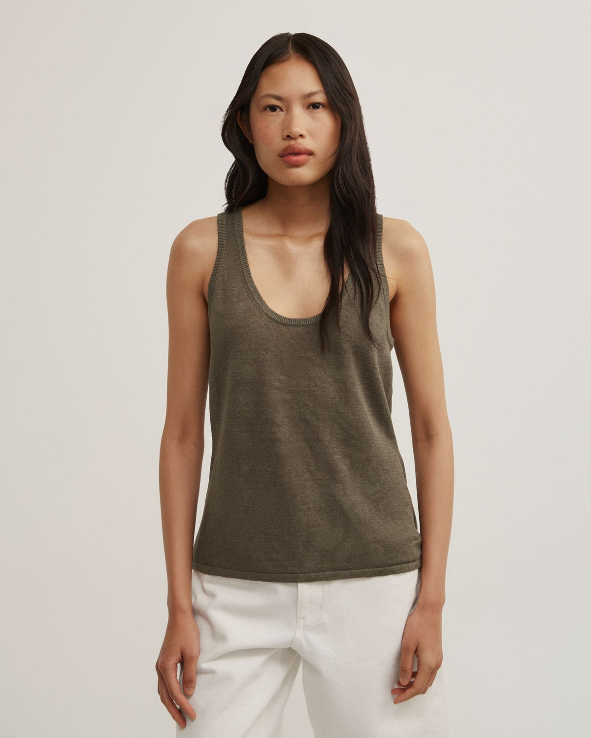 Linen Scoop Knit Tank