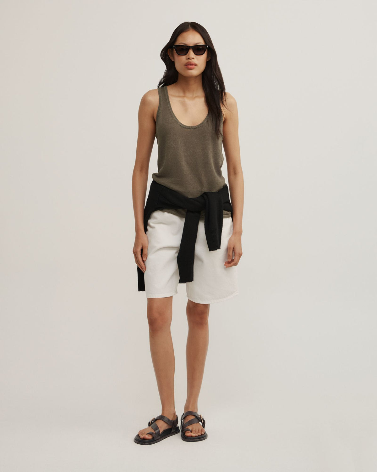 Linen Scoop Knit Tank