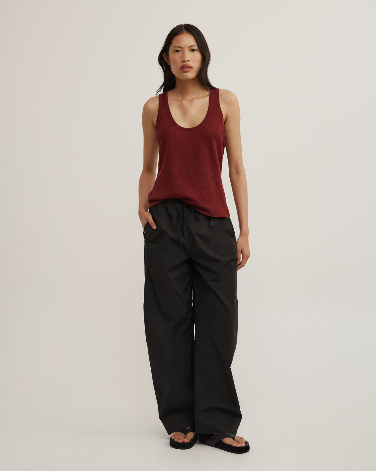 Linen Scoop Knit Tank