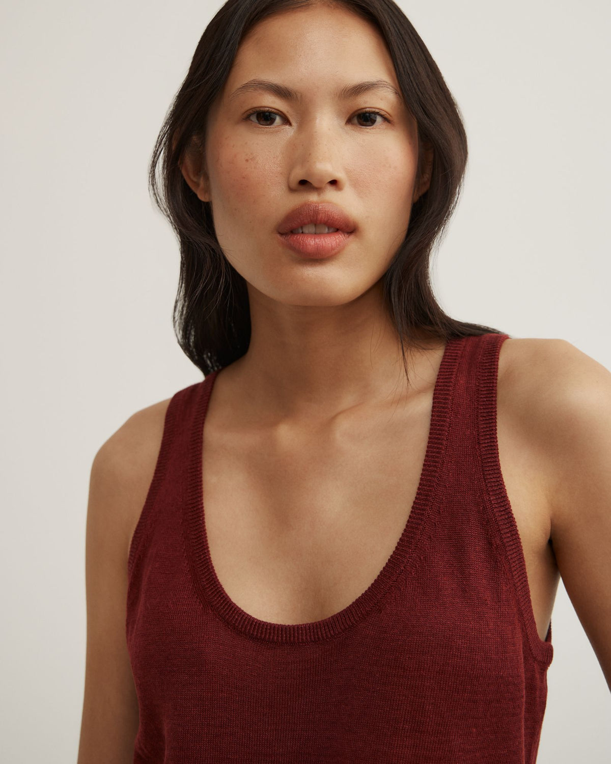 Linen Scoop Knit Tank
