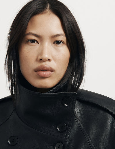 Funnel Neck Trench Coat