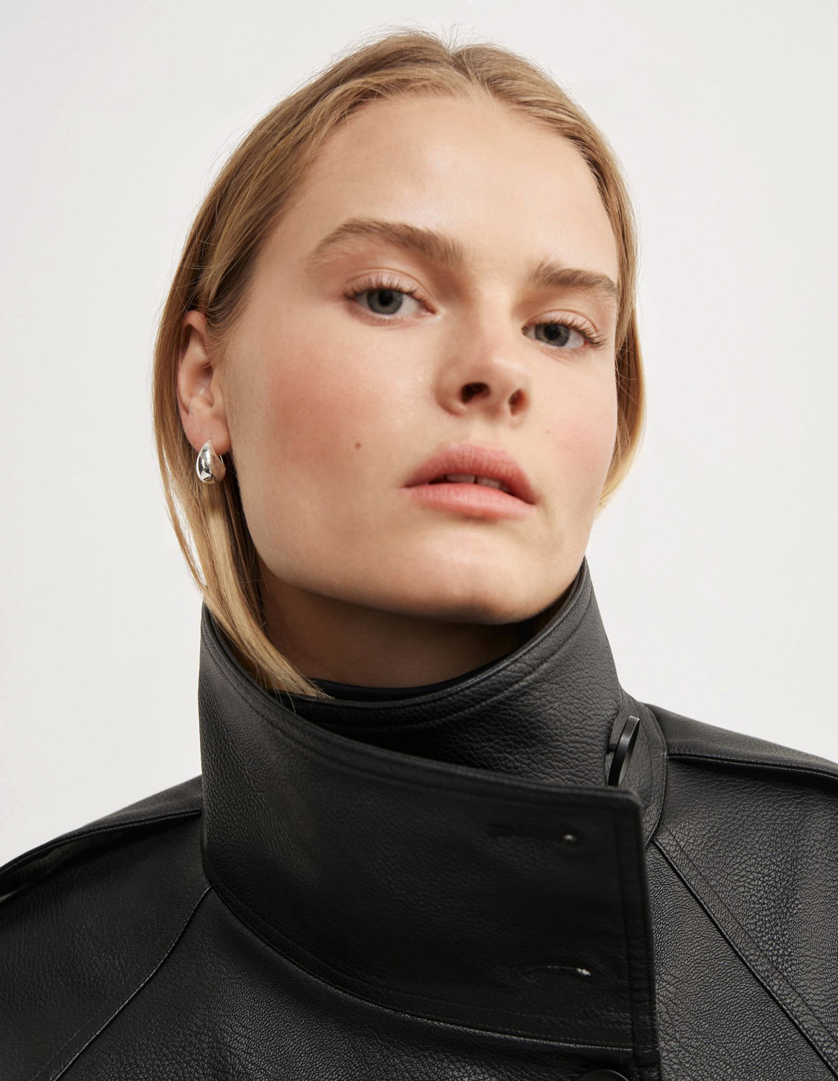 Funnel Neck Trench Coat