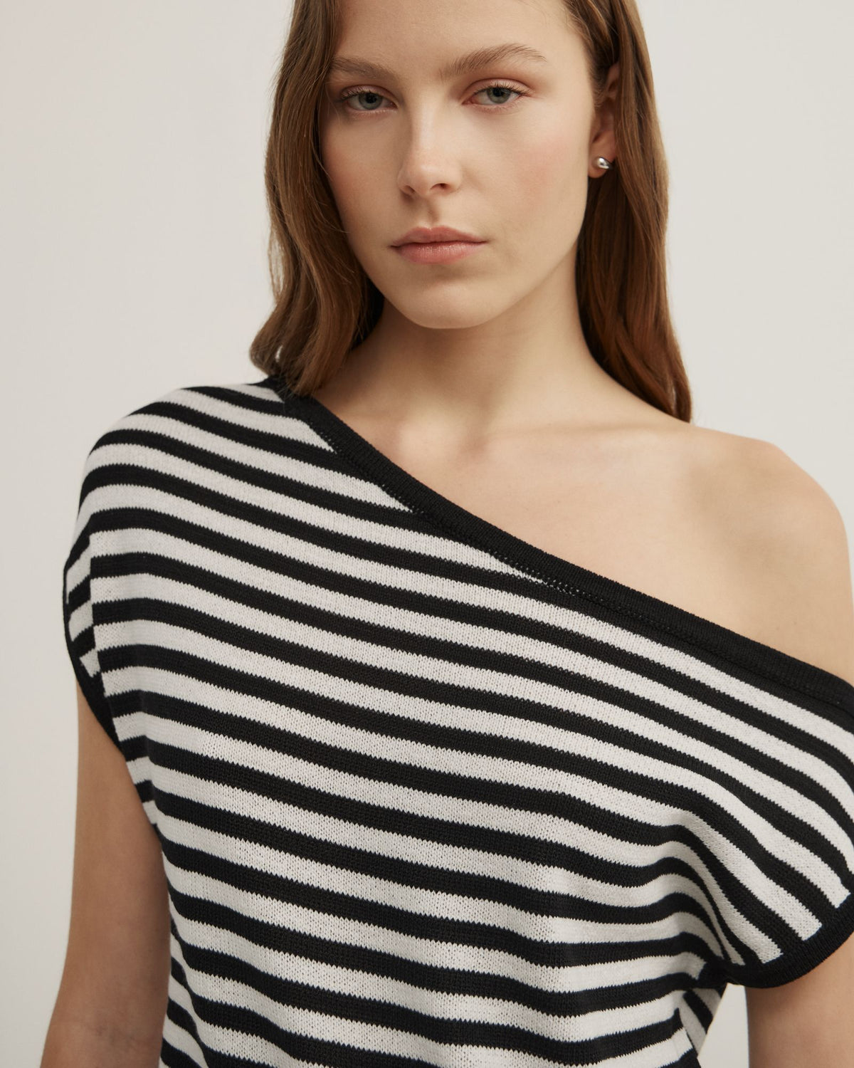 Asymmetric Slouch Short Sleeve Knit