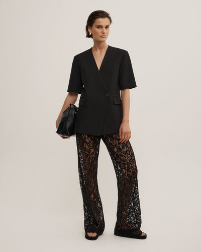 Short Sleeve Wrap Blazer