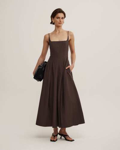 Fine Strap Panel Dress