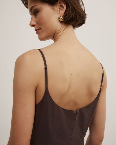 Fine Strap Panel Dress