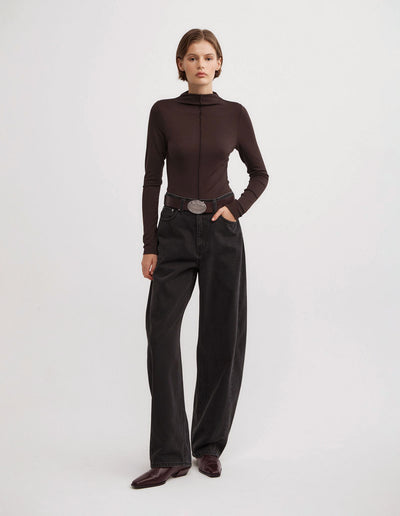 Mock Neck Jersey Top