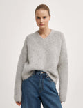 High V-Neck Fluffy Knit