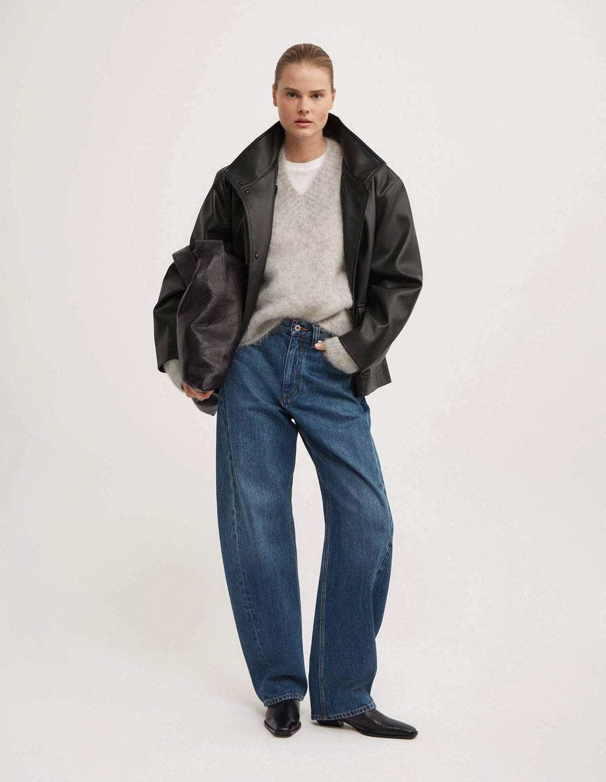 High V-Neck Fluffy Knit