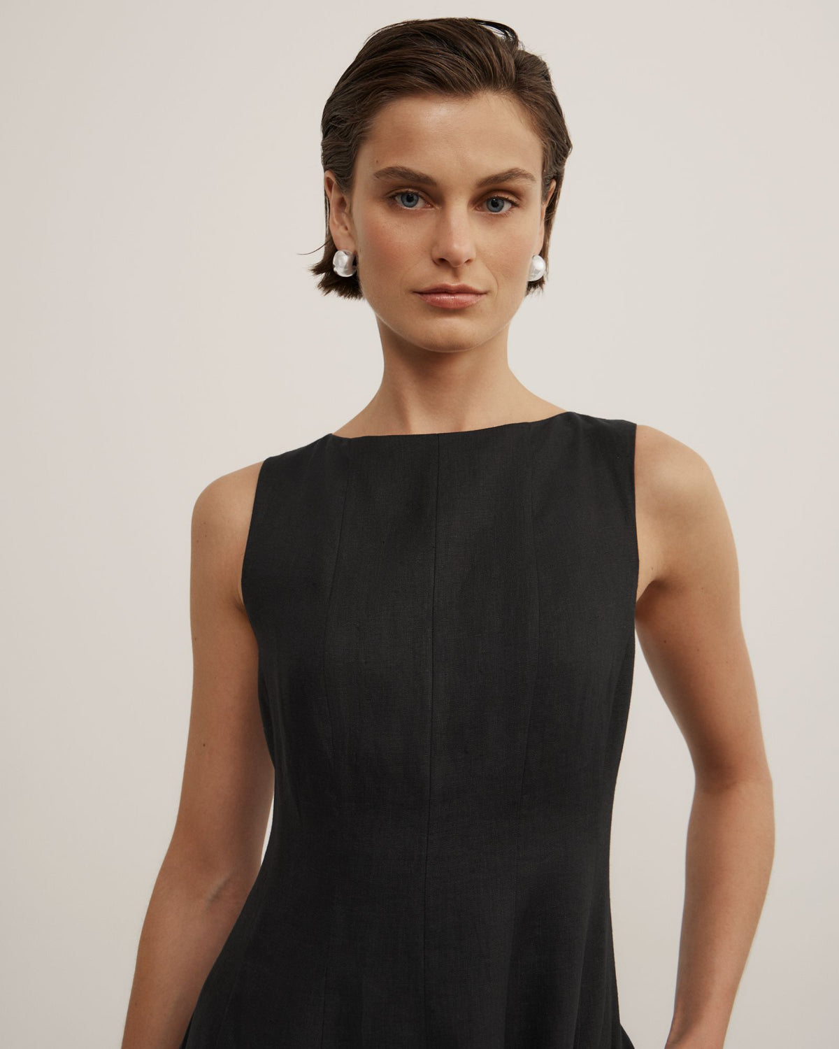Linen Panel Midi Dress