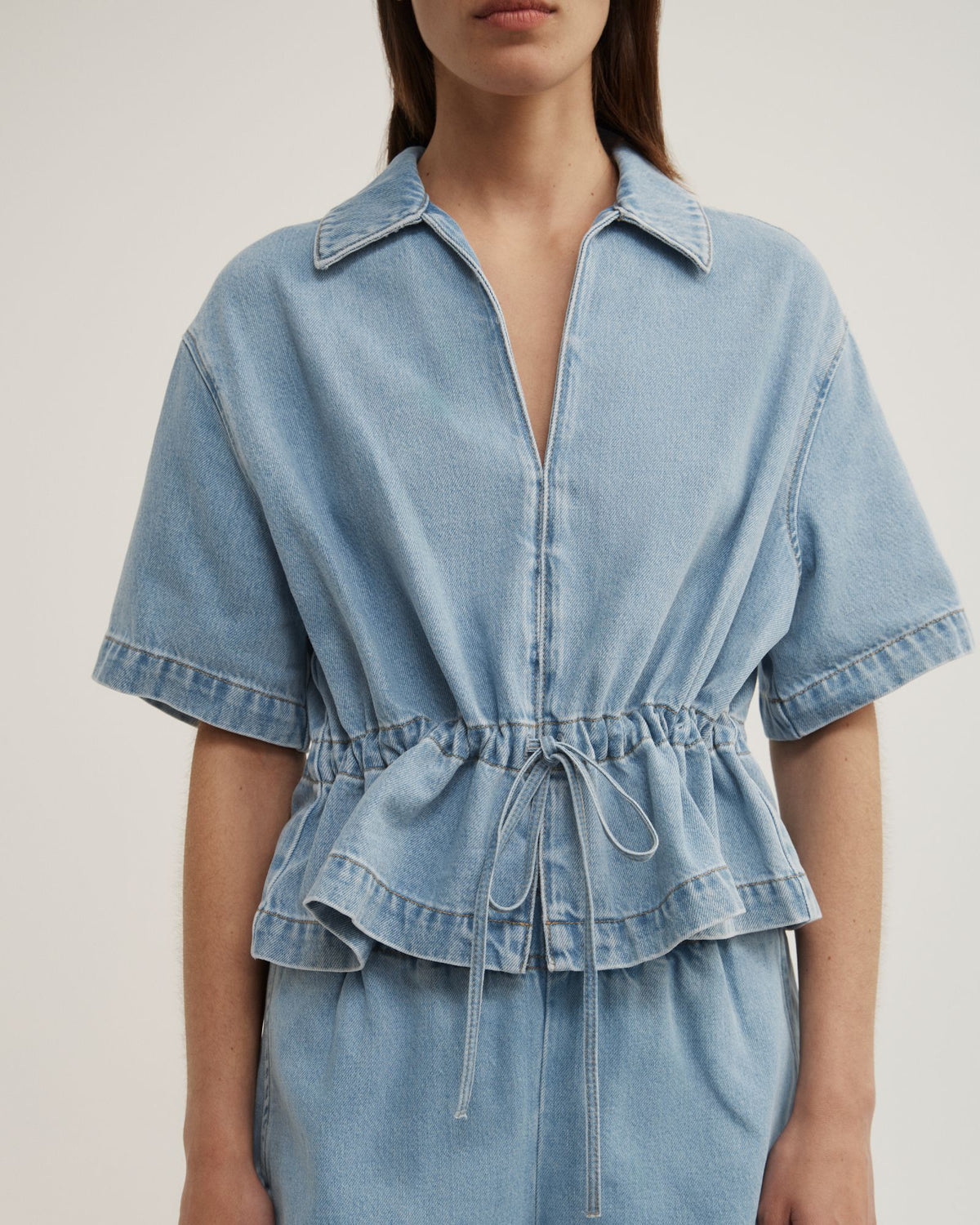 Bow Denim Shirt