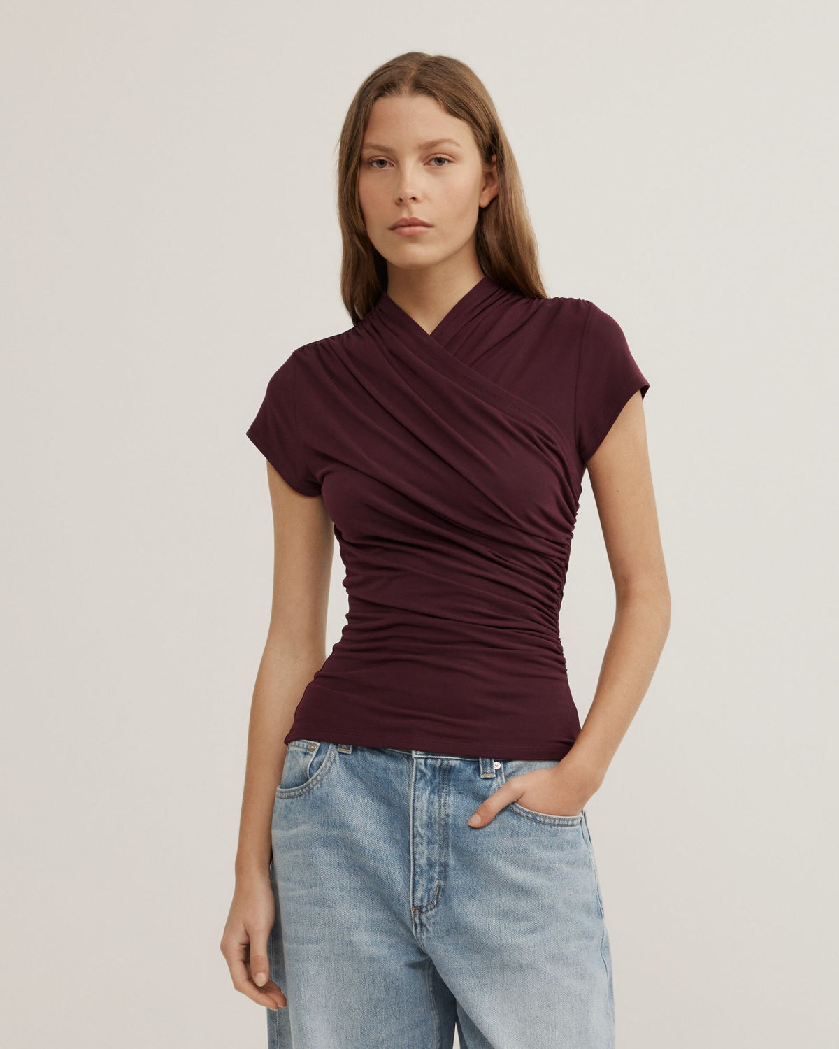 Wrap Cap Sleeve T-Shirt