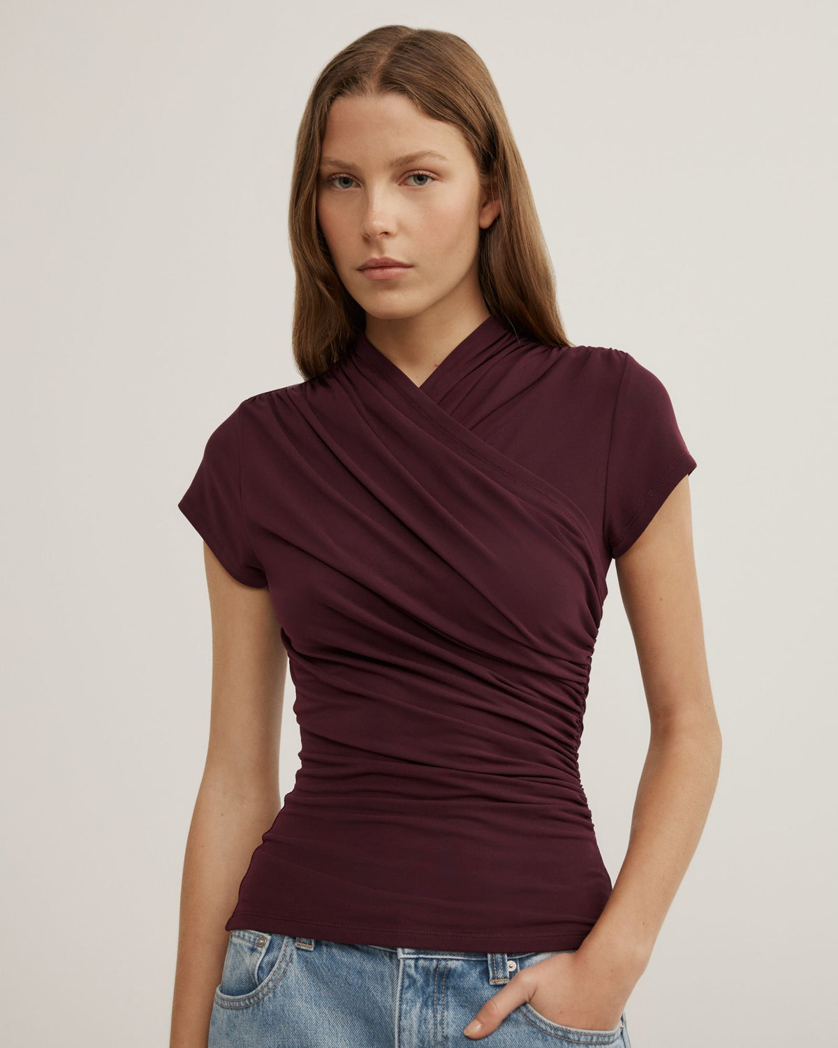Wrap Cap Sleeve T-Shirt