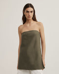 Linen Strapless Top