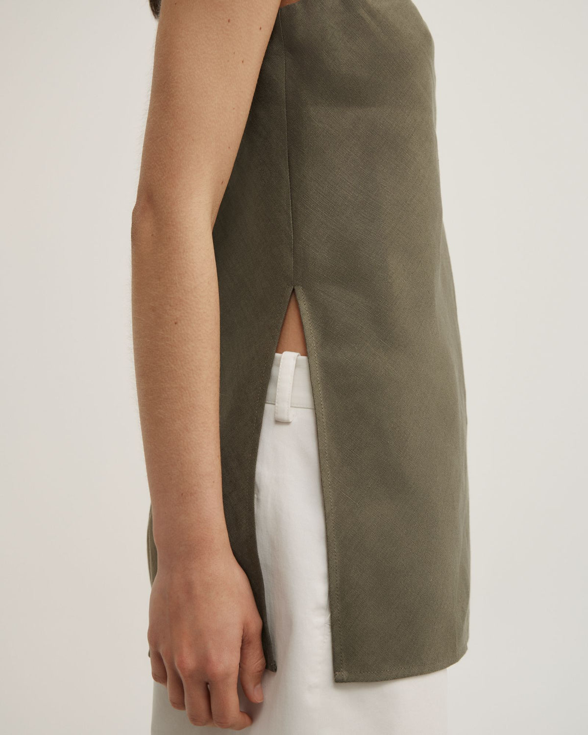 Linen Strapless Top