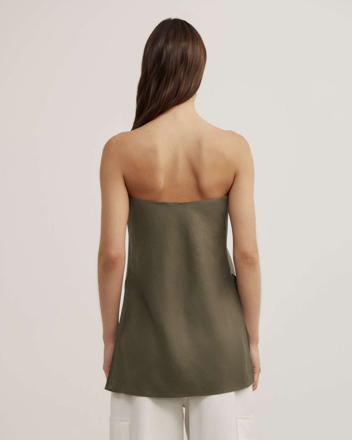 Linen Strapless Top